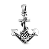 Sterling Silver Ornate Anchor Pendant Elegant Rope Nautical Ocean Charm 925 New