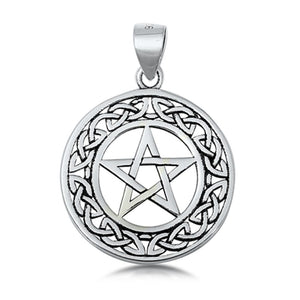 Sterling Silver Celtic Pentagram Pendant Knot Braid Open Cutout Charm 925 New