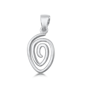 Sterling Silver Unique Thumbprint Pendant Filigree Swirl Spiral Charm 925 New