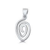 Sterling Silver Unique Thumbprint Pendant Filigree Swirl Spiral Charm 925 New