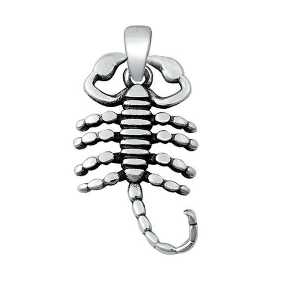 Sterling Silver Scorpion Pendant Animal Bug Insect Creepy Scorpio Zodiac Charm