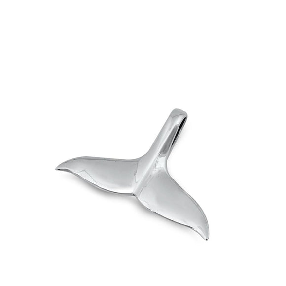 Sterling Silver Whale Tail Slider Pendant Elegant High Polish Classic Charm 925