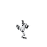 Sterling Silver Beautiful Frog Pendant Oxidized Toad Croaker Charm 925 New