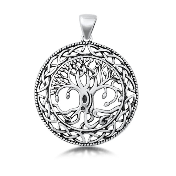 Sterling Silver Classic Tree of Life Pendant Vintage Celtic Knot Charm 925 New