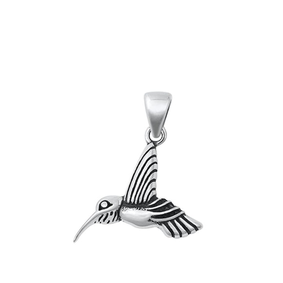 Sterling Silver Fashion Hummingbird Pendant Playfull Bird Spirit Joy Charm 925