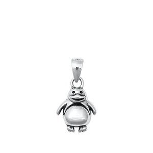 Sterling Silver Cute Emperor Penguin Pendant Oxidized Puffin Charm 925 New