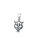 Sterling Silver Owl Pendant Oxidized Bird of Prey Owlet Hooter Charm 925 New