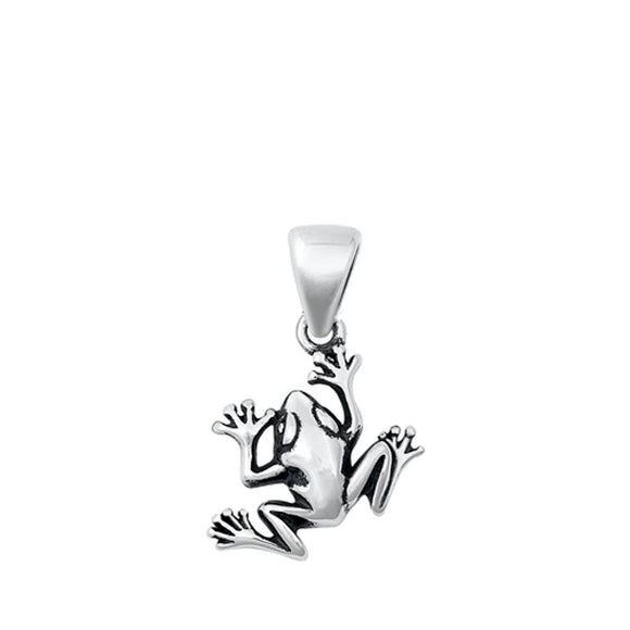 Sterling Silver Unique Frog Pendant Animal Toad Croaker Charm 925 New