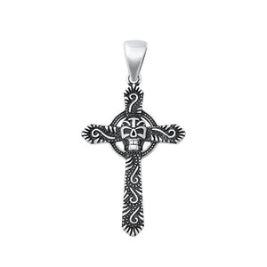 Sterling Silver Beautiful Oxidized Cross Pendant Ornage Christian Charm 925 New