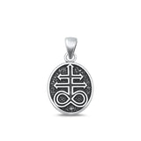 Sterling Silver Oxidized Leviathan Cross Medallion Pendant Charm .925 New