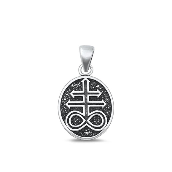 Sterling Silver Oxidized Leviathan Cross Medallion Pendant Charm .925 New