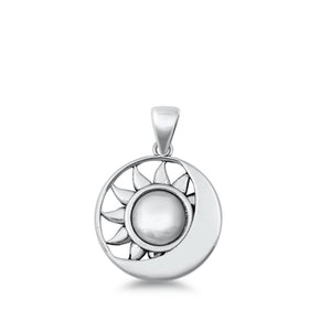 Sterling Silver Unique Sun & Moon Pendant Day Night Harmony Charm 925 New