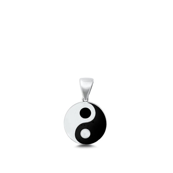 Sterling Silver Unique Yin & Yang Pendant Oxidized Complementary Charm 925 New