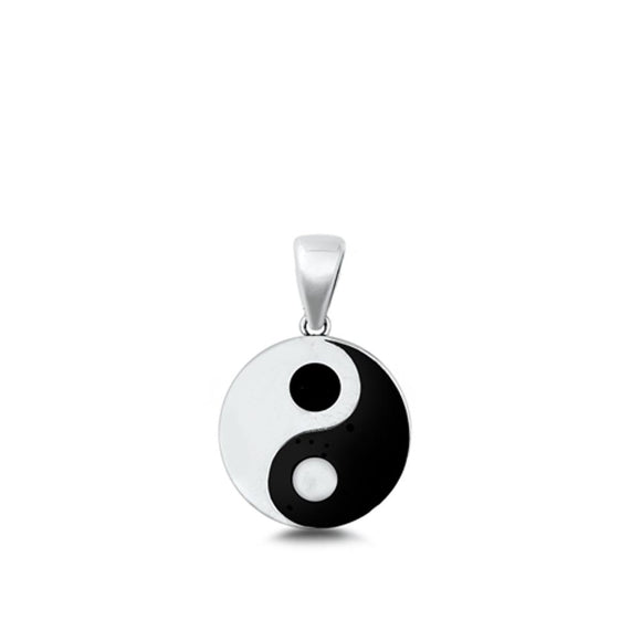 Sterling Silver Beautiful Yin & Yang Pendant Oxidized Harmony Charm 925 New