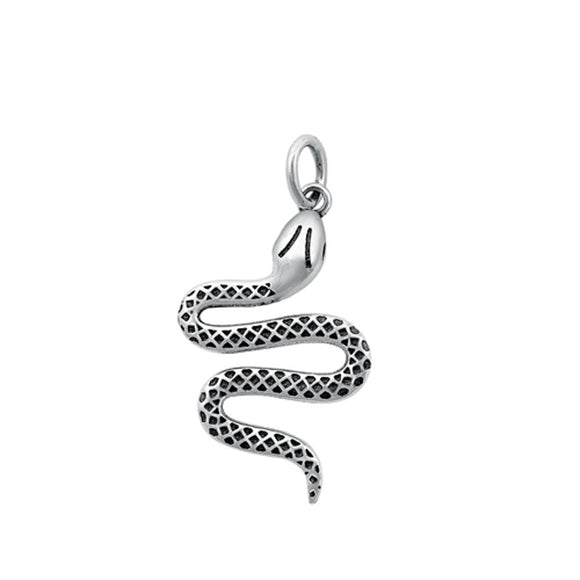 Sterling Silver Beautiful Snake Viper Pendant Serpent Vitality Charm 925 New