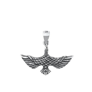 Sterling Silver Beautiful Eagle Pendant Raptor Bird Falcon Hawk Oxidized Charm