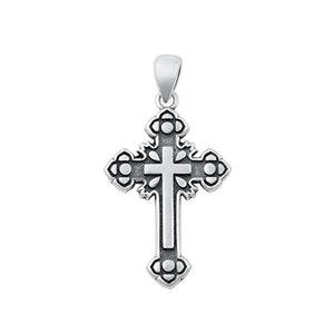 Sterling Silver Fashion Oxidized Cross Pendant Christian Faith Charm 925 New
