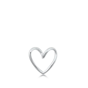Sterling Silver Fashion Floating Heart Pendant Cute Love Charm 925 New