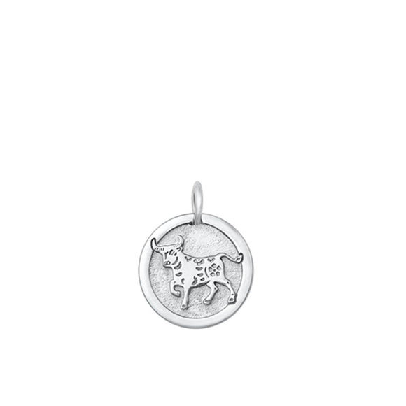 Sterling Silver Cute Chinese Zodiac Ox Pendant Astrological Charm 925 New