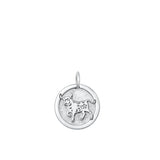 Sterling Silver Cute Chinese Zodiac Ox Pendant Astrological Charm 925 New