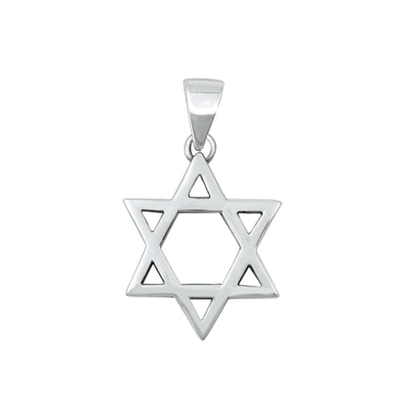 Sterling Silver Beautiful Jewish Star of David Pendant Polished Charm 925 New
