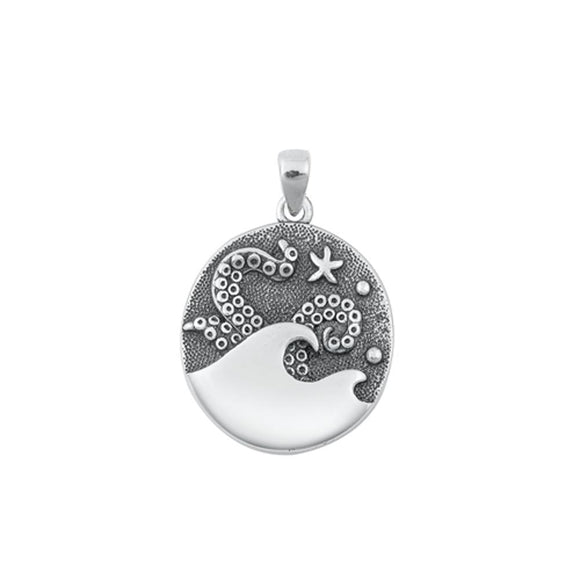 Sterling Silver Wholesale Octopus Ocean Beach Pendant Oxidized Charm 925 New
