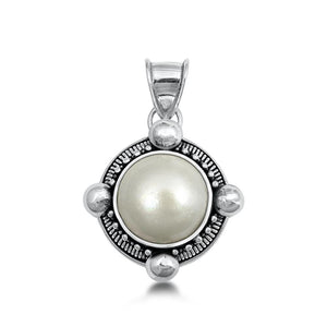 Sterling Silver Classic Freshwater Pearl Bali Pendant Vintage Charm 925 New