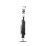 Sterling Silver Beautiful Black Agate Pendant Postmodern Fashion Charm .925 New