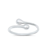 Sterling Silver Minimalist Wrap Toe Midi Ring Adjustable Fashion Band 925 New