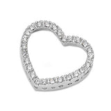 Ornate Promise Heart Pendant Clear Simulated CZ .925 Sterling Silver Love Charm