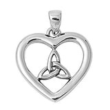 Sterling Silver Celtic Triquetra Knot High Polish Promise Heart Pendant Charm