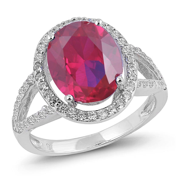 Ruby CZ Polished Shin Classic Chic Ring New .925 Sterling Silver Band Sizes 5-10