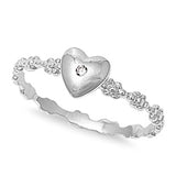 Sterling Silver Womans Clear CZ Infinity Heart Ring Promise Band 6mm Sizes 4-9