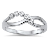 Journey Infinity White CZ Unique Ring New .925 Sterling Silver Band Sizes 5-10
