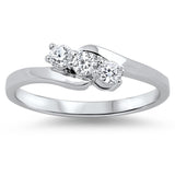 Women's Journey White CZ Classic Ring New .925 Sterling Silver Band Sizes 4-12