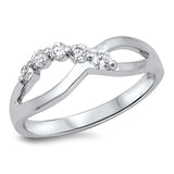 Infinity Forever White CZ Classic Ring New .925 Sterling Silver Band Sizes 5-9