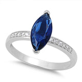 Marquise Blue Sapphire CZ Wholesale Ring New 925 Sterling Silver Band Sizes 5-10
