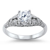 Women's Vintage Wedding Clear CZ Promise Ring New 925 Sterling Silver Sizes 5-10