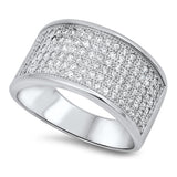 Women's Cluster White CZ Fashion Ring New .925 Sterling Silver Band Sizes 5-10