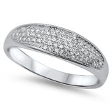 Women's Cluster Oval White CZ Cute Ring New .925 Sterling Silver Band Sizes 5-10