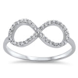 Infinity Forever Clear CZ Promise Ring New .925 Sterling Silver Band Sizes 4-10