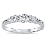Women's Triple Clear CZ Beautiful Ring New .925 Sterling Silver Band Sizes 4-10