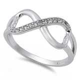 Infinity Heart White CZ Promise Ring New .925 Sterling Silver Band Sizes 4-10