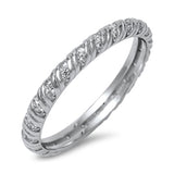 Eternity Fashion Clear CZ Stackable Promise Ring Sterling Silver Band Sizes 5-10
