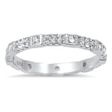 Stackable Eternity Unique Clear CZ Cute Ring 925 Sterling Silver Band Sizes 5-10