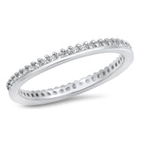 Women's Eternity Stackable Clear CZ Ring New 925 Sterling Silver Band Sizes 4-10