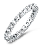 Eternity Stackable Clear CZ Wholesale Ring .925 Sterling Silver Band Sizes 4-10