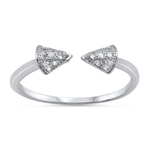 Women's Pointed Arrow Tail Clear CZ Ring New 925 Sterling Silver Band Sizes 4-10