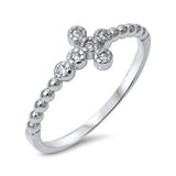 Cross Clear CZ Wholesale Ball Design Ring .925 Sterling Silver Band Sizes 4-10