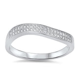 Wave Cluster White CZ Wholesale Ring New .925 Sterling Silver Band Sizes 5-10